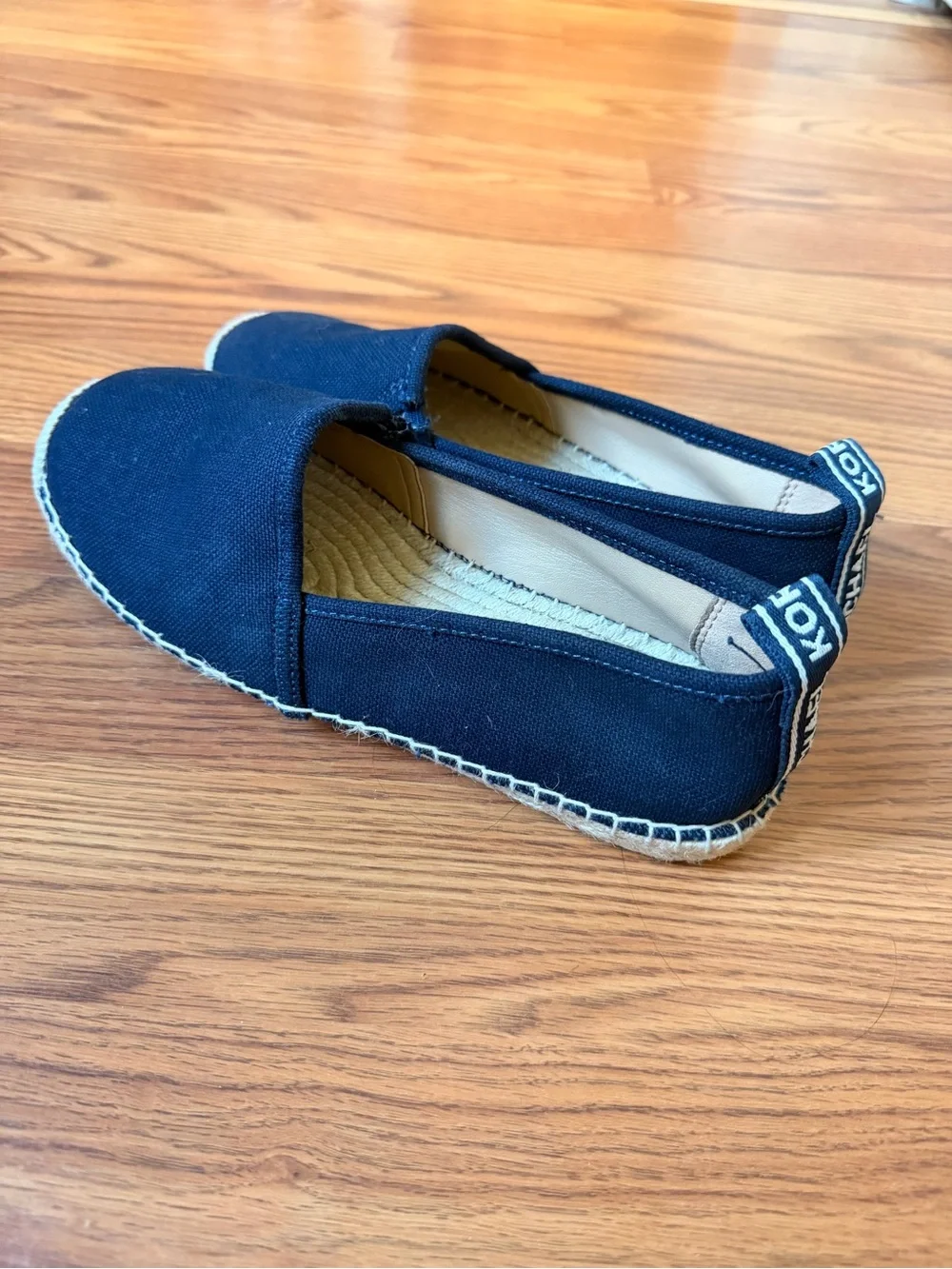 Michael Kors Navy Canvas Slip-On Espadrilles Size 7